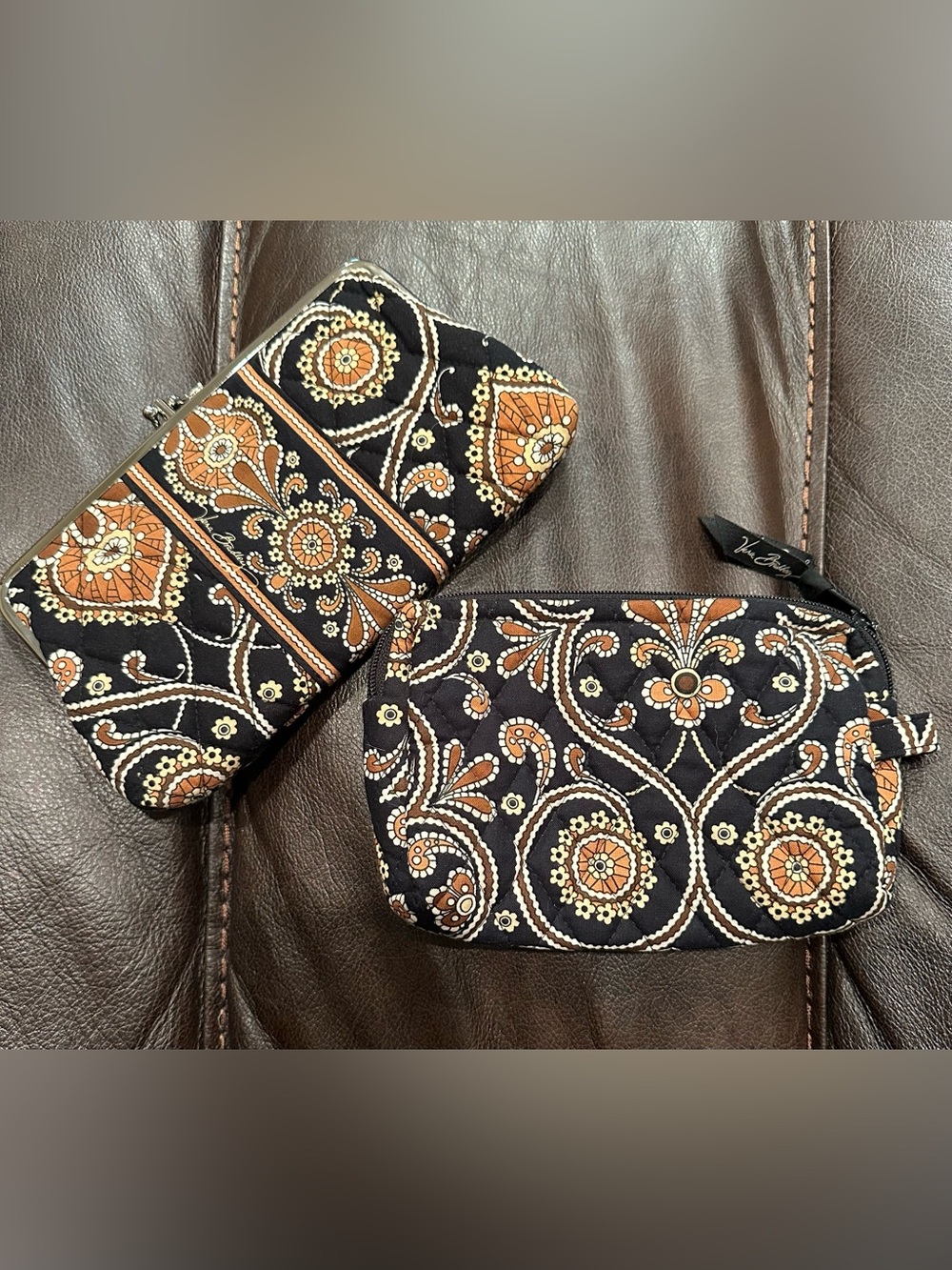 Vera Bradley Caffe Latte Wallet & Pouch Set